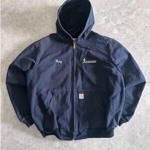 Carhartt Navy Embroidered Active Jacket Size XL